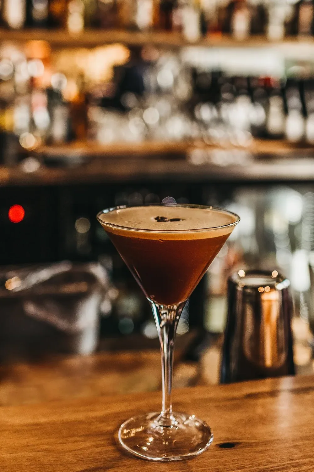 An espresso martini at the bar